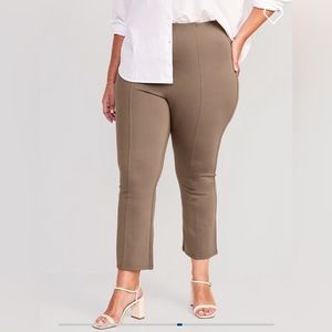 Old Navy Extra High Waisted Stevie Crop Kick Flare Pants 3X Sedimentary Tan
